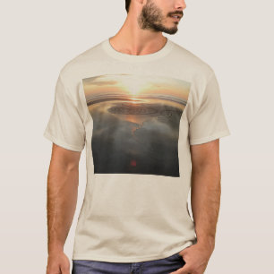 T-shirt Cercle de sable à la chemise de coucher du soleil
