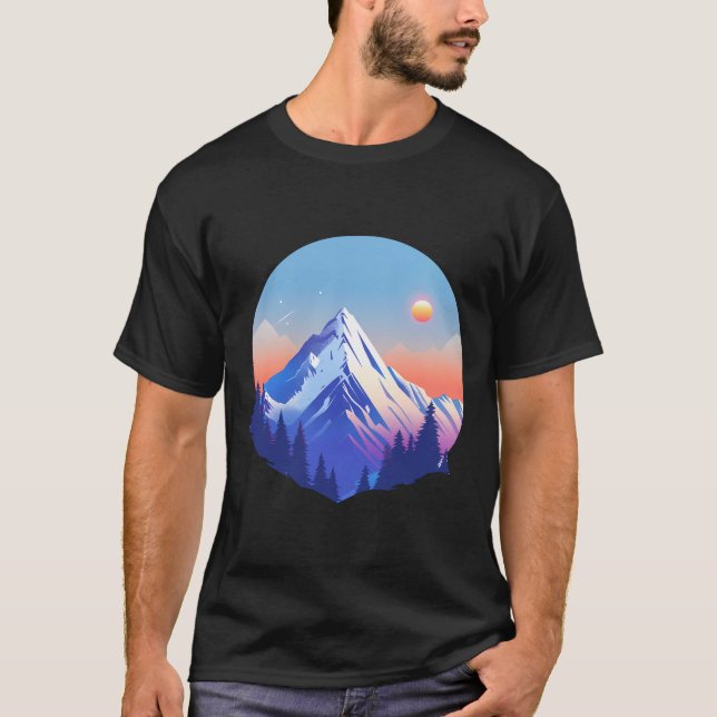 T-shirt Cercle du pic du coucher de soleil alpin (Devant)