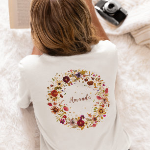 T-shirt Cercle Fleurissant   Art de Fleur Pressée par S. F