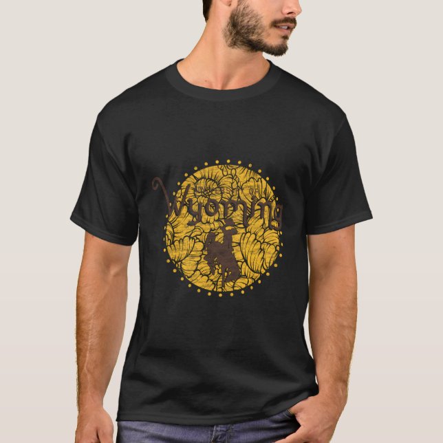 T-shirt Cercle floral de la vache du Wyoming (Devant)
