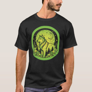 T-shirt cercle lunaire de loup