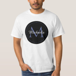 T-shirt Cercle minimal moderne nom initial monogramme mode