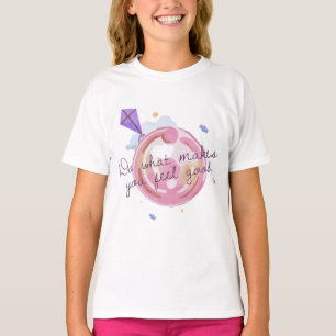 T-shirt Cercles Abstraits Quote Aquarelle rose