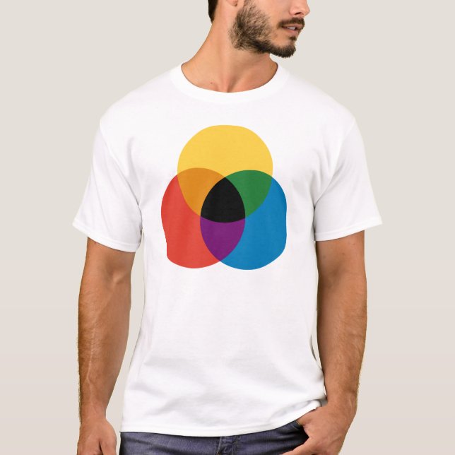 T-shirt Cercles de mélange de couleurs (Devant)