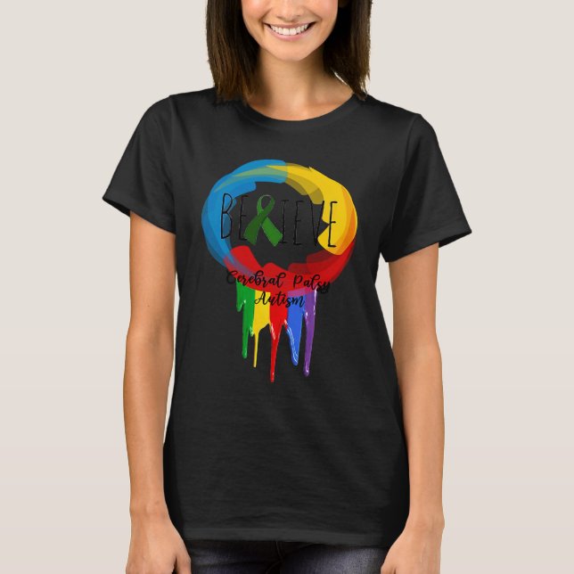 T-shirt Cerebral Palsy Autism Awareness Dreamcatcher  colo (Devant)