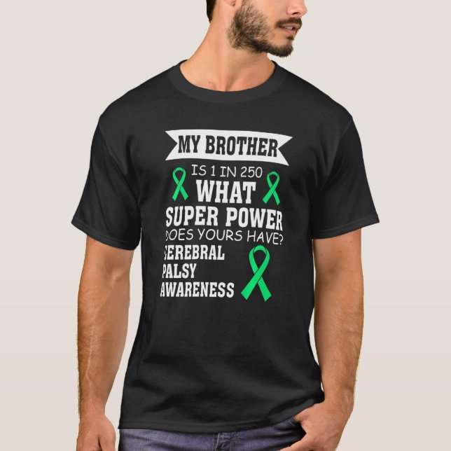 T-shirt Cérébral Palsy Awareness Cp Guerrier Mon Frère Gre (Devant)