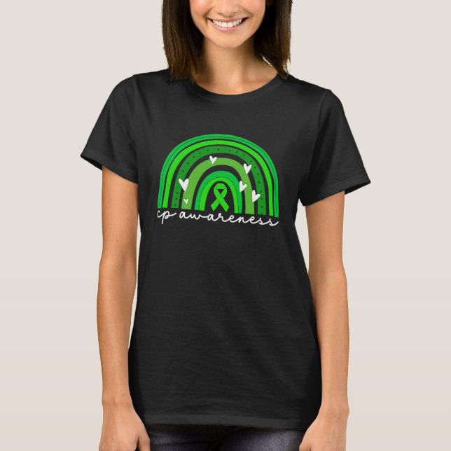 T-shirt Cerebral Palsy Awareness For Women Green Ribbon Cp (Devant)