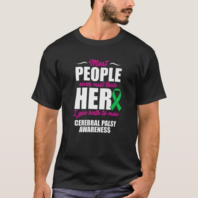 T-shirt Cérébral Palsy CP Sensibilisation Héros Guerrier S (Devant)