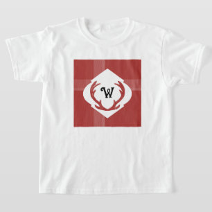 T-shirt Cerf Antlers Rustique Monogramme minimal Bourgogne
