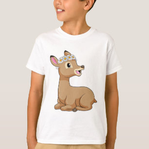 T-shirt Cerf avec Fleur marguerite