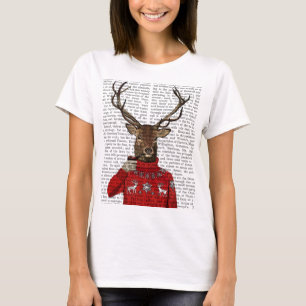 T-shirt Cerf dans Ski Sweater 2
