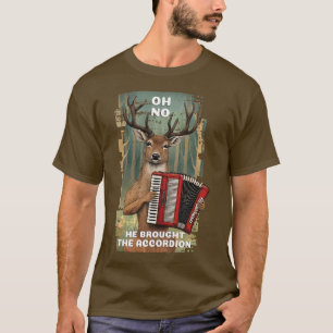 T-shirt Cerf jouant à l'accordéon American West drôle chas