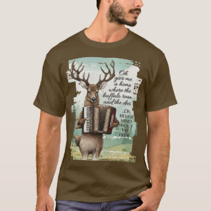 T-shirt Cerf jouant de l'accordéon American West buffalo