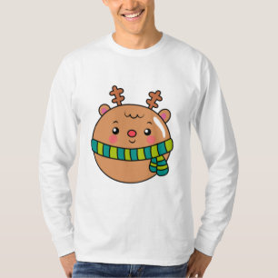 T-shirt Cerf rond mignon en écharpe