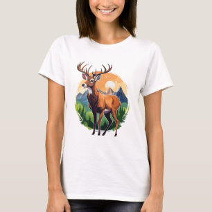 T-shirt Cerf rouge
