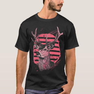 T-shirt Cerf sur rayures vintages