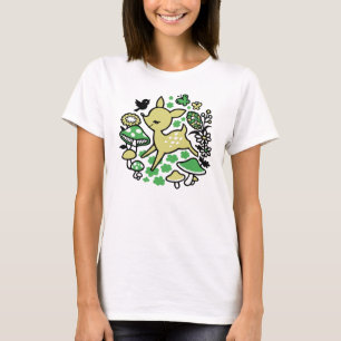 T-shirt Cerfs communs dans le vert forêt