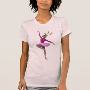 T-shirt Cerfs communs de ballet dans le rose