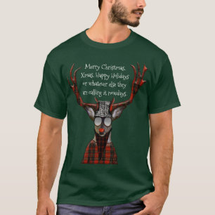 T-shirt Cerfs communs drôles de hippie de Joyeux Noël
