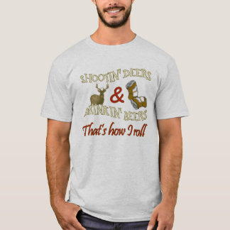 T-shirt Cerfs communs potables de tir de bière