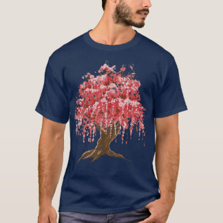 T-shirt Cerise Fleur Arbre Sakura Japonais Graphique de la
