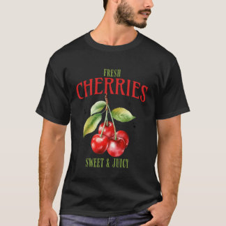 T-shirt Cerises fraîches de la ferme Marché du fermier Fem