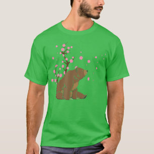 T-shirt Cerisier Fleur Ours Animal Japonais Sakura Flower