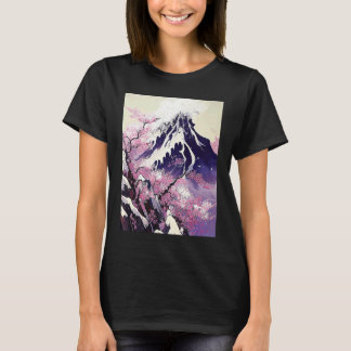 T-shirt cerisiers de montagne enneigés japonais