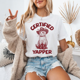 T-shirt Certifié Yapper Cowboy Chat Funny Mème Vintage