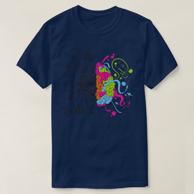 T-shirt Cerveau analytique et créatif (Design devant)