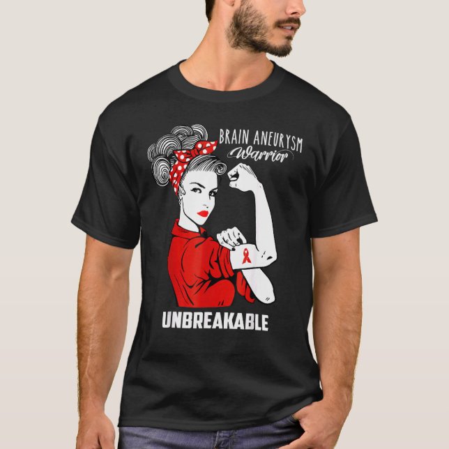 T-shirt Cerveau Aneurysme guerrier Une conscience indestru (Devant)