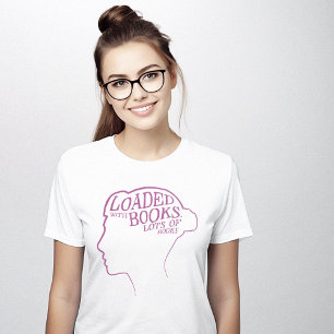 T-shirt Cerveau chargé avec des livres Clever Bibliophile