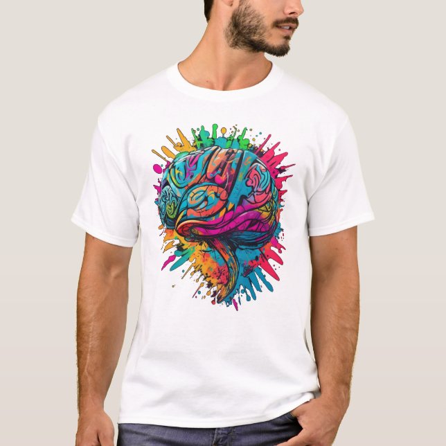 T-shirt Cerveau coloré (Devant)