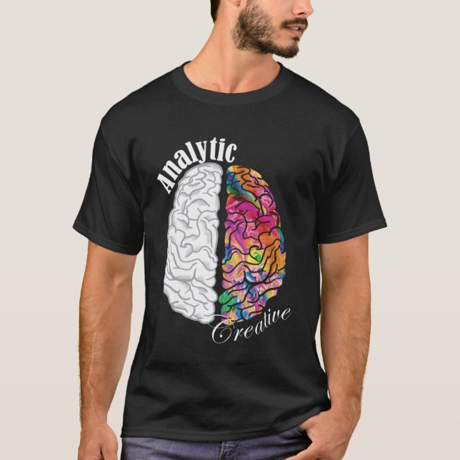 T-shirt Cerveau créatif et analytique Neurosc gauche et dr (Devant)