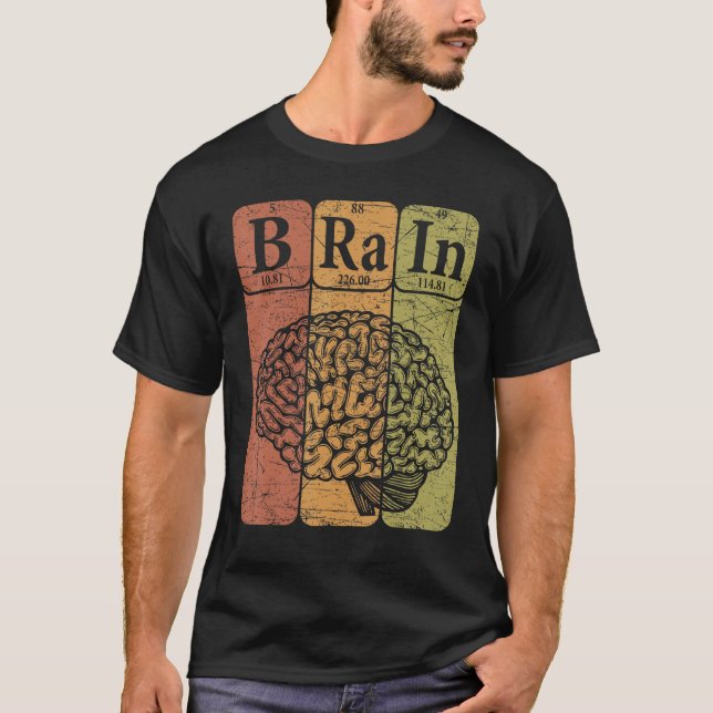 T-shirt Cerveau Éléments de tableau périodique Neurologue  (Devant)