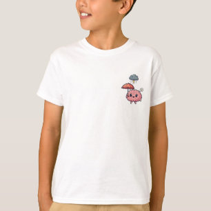 T-shirt Cerveau Heureux Abrité Sous un Parapluie Enfants