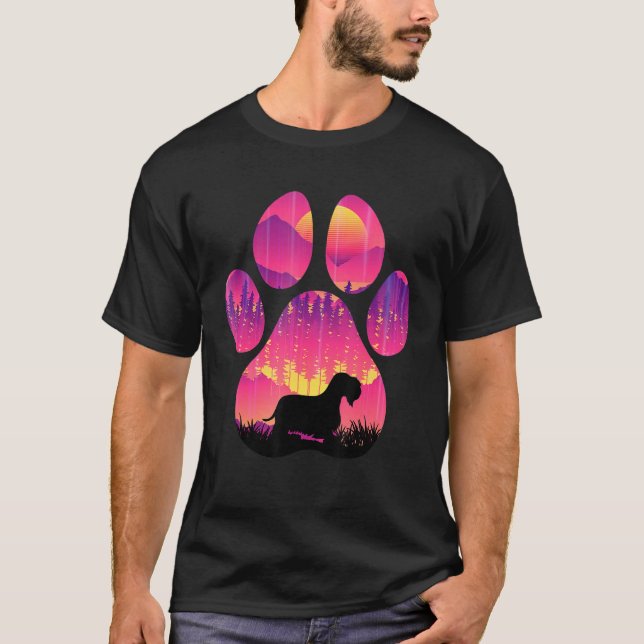 T-shirt Cesky Terrier Paw Maman Papa Chien Femmes Hommes (Devant)