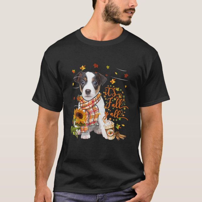 T-shirt C'est Automne Y Tous Russell Terrier Dog Thanksgiv (Devant)