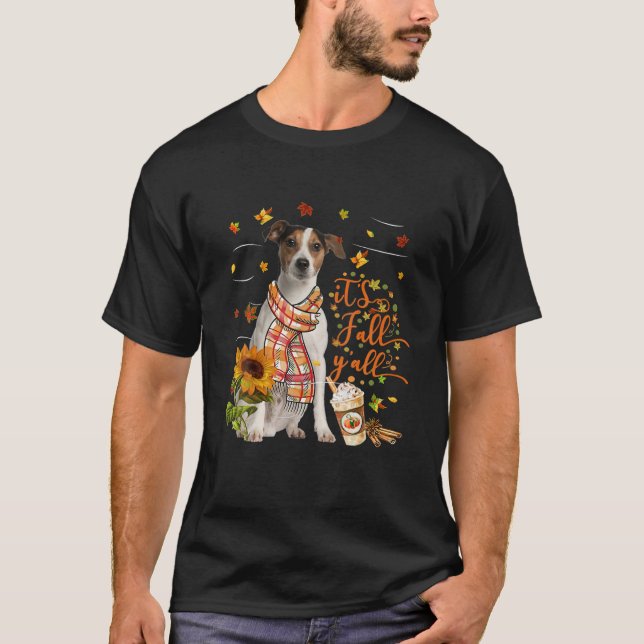 T-shirt C'est Automne Y Tous Russell Terrier Dog Thanksgiv (Devant)