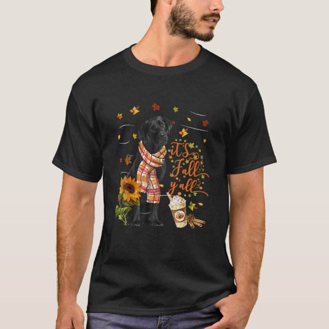 T-shirt C'est automne Y Tout Labrador Chien Thanksgiving (Devant)