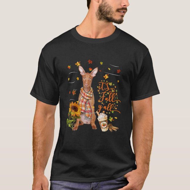 T-shirt C'est Automne Y Tout Pharaon Hound Dog Thanksgivin (Devant)