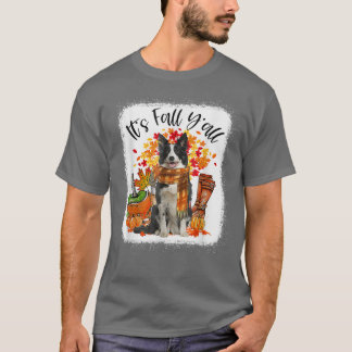 T-shirt C'est automne Y'all Collie Citrouille automne auto