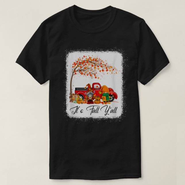 T-shirt C'est Automne Y'all mignon Gnomes Citrouille Camio (Design devant)