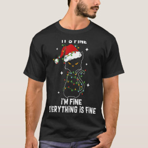T-shirt C'est Bien Je Suis Bien Tout Va Bien Chat Noël