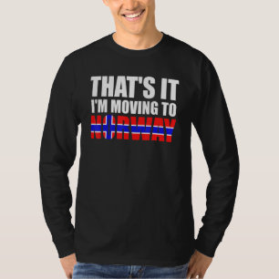 T-shirt Cest Bon Je Demenage En Norvege Drapeau Norvegien 