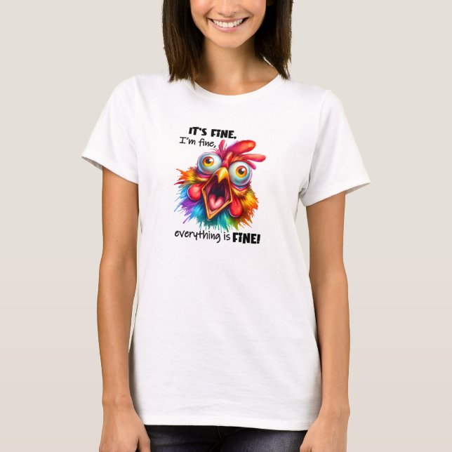 T-shirt C'est bon, tout va bien crier coq (Devant)