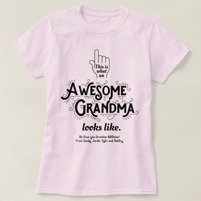 T-shirt C'Est Ce Qu'Un Grand-Mère Aimant Ressemble À Une P (Design devant)