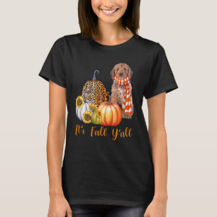 T-shirt C'est Chute Y'all Cockapoo Chien Leopard Citrouill