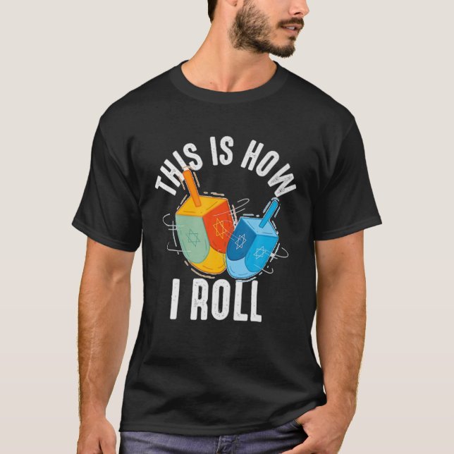 T-shirt C'Est Comme Ça Que J'Arrive Hanoukka Dreidel Chanu (Devant)
