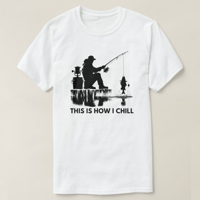 T-shirt C'Est Comme Ça Que Je Chill | Pêche à la glace (Design devant)